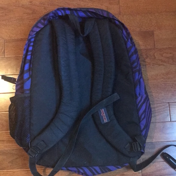 Jansport Purple, Black & Blue Print Backpack - Picture 3 of 6
